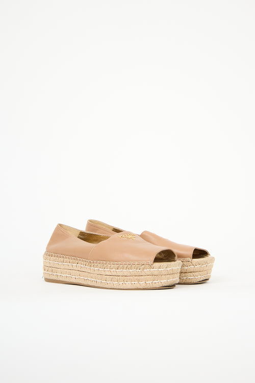 Prada Leather Platform Espadrille