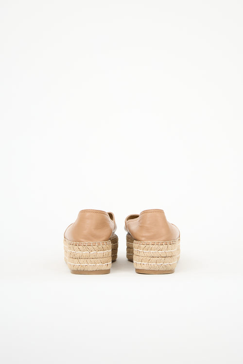 Prada Leather Platform Espadrille