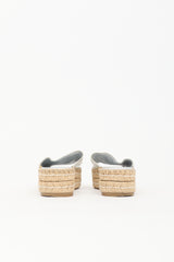 Prada Leather Logo Espadrille Slide