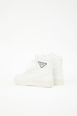 Prada Leather Logo High Top Sneaker