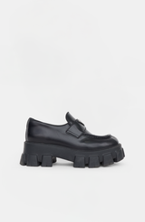 Prada Leather Logo Monolith Loafer