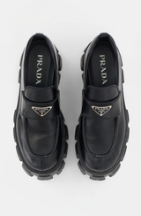 Prada Leather Logo Monolith Loafer