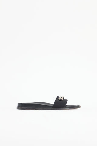 Prada Leather Logo Slide