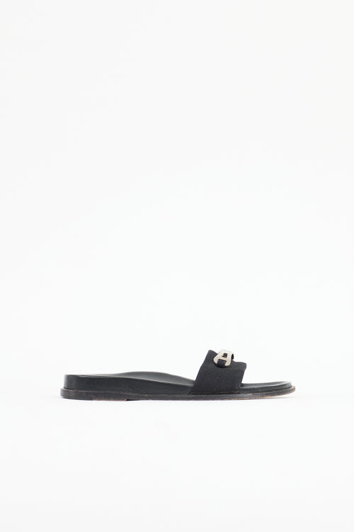 Prada Leather Logo Slide