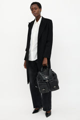Prada Leather Medium Logo Backpack