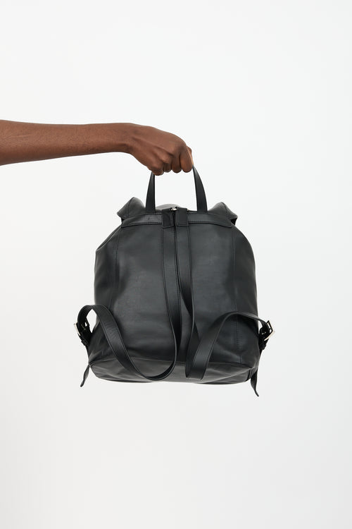 Prada Leather Medium Logo Backpack