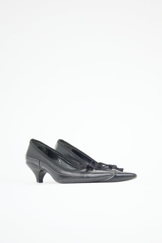 Prada Leather Panel Bow Pump