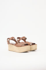 Prada Leather Platform Espadrille Sandal