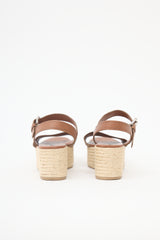Prada Leather Platform Espadrille Sandal