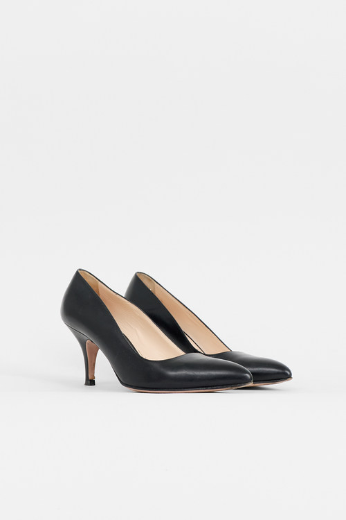 Prada Leather Point Toe Pump