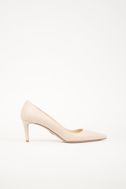 Prada Embossed Leather Pump