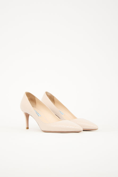 Prada Embossed Leather Pump