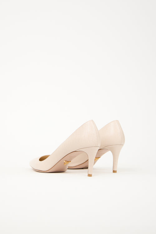 Prada Embossed Leather Pump