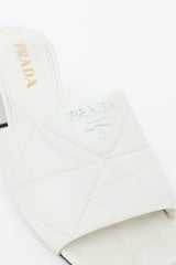 Prada Leather Quilted Logo Sandal