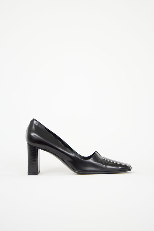 Prada Leather Square Toe Pump