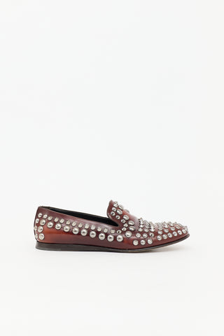 Prada Leather Studded Loafer