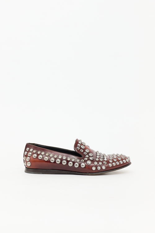 Prada Leather Studded Loafer