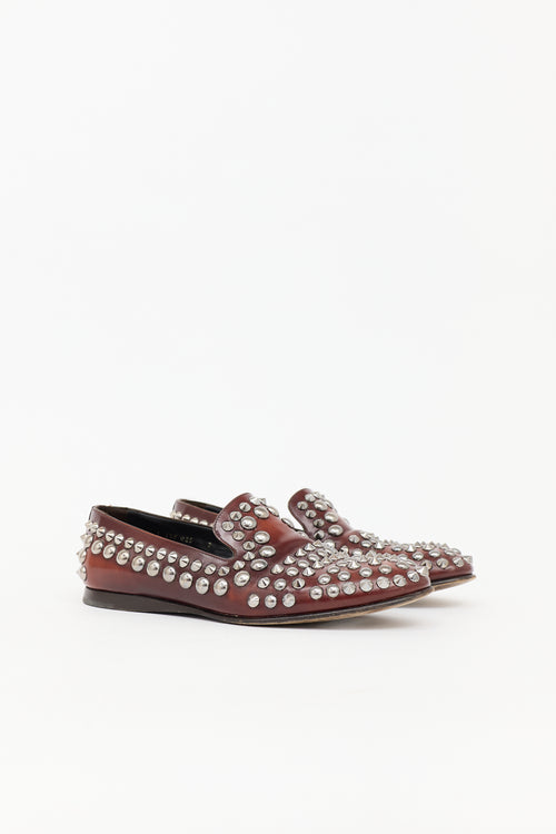 Prada Leather Studded Loafer