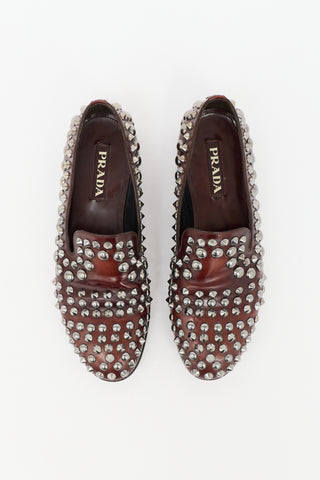Prada Leather Studded Loafer