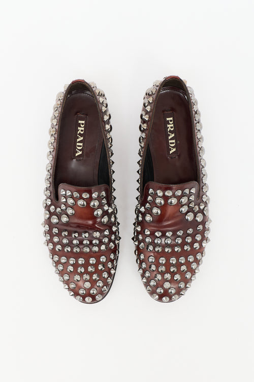 Prada Leather Studded Loafer