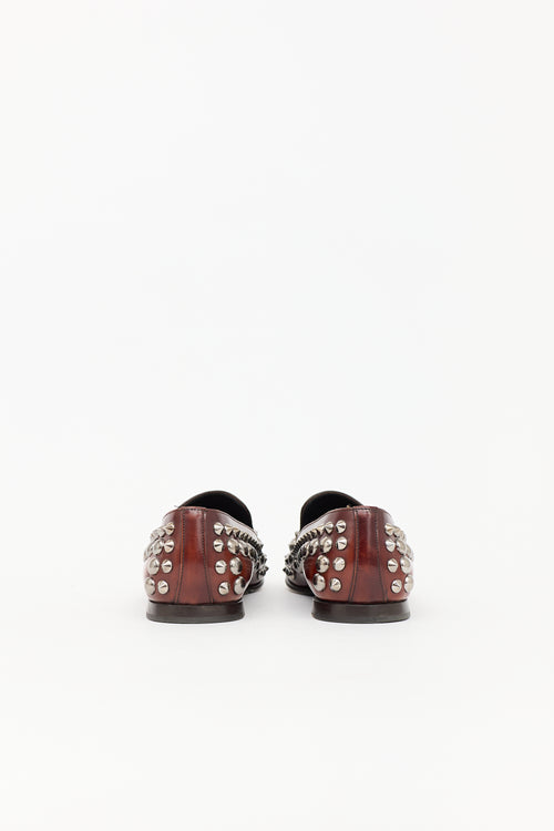 Prada Leather Studded Loafer