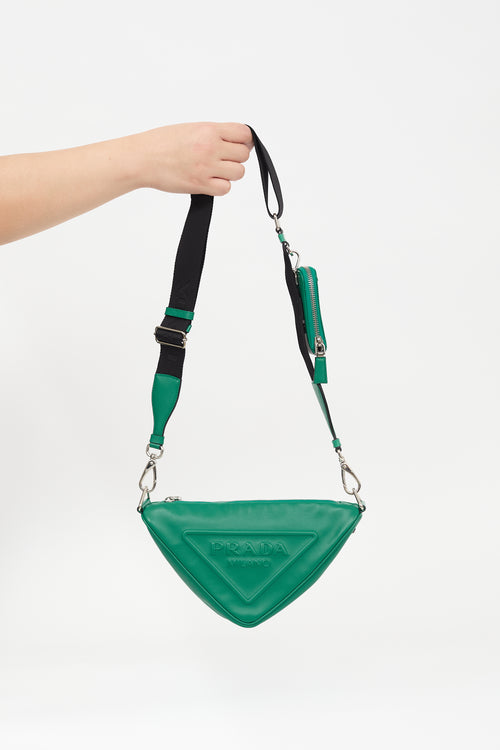 Prada Leather Triangle Logo Bag