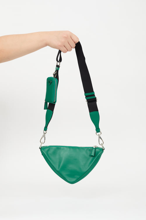Prada Leather Triangle Logo Bag