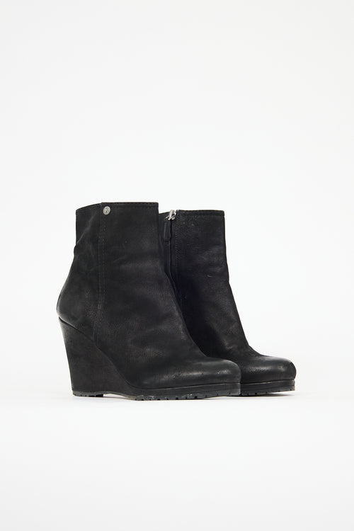 Prada Leather Wedge Boot
