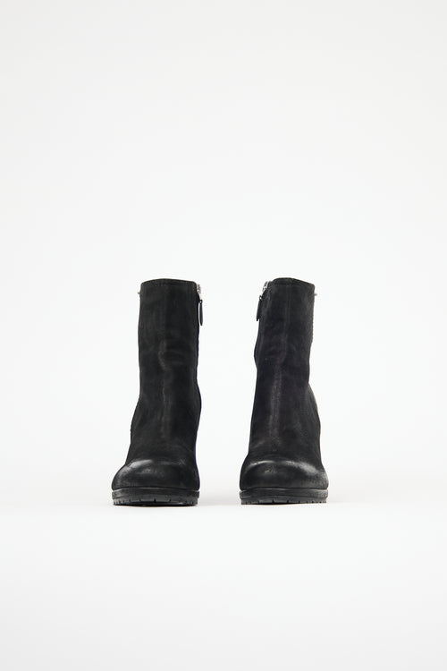 Prada Leather Wedge Boot