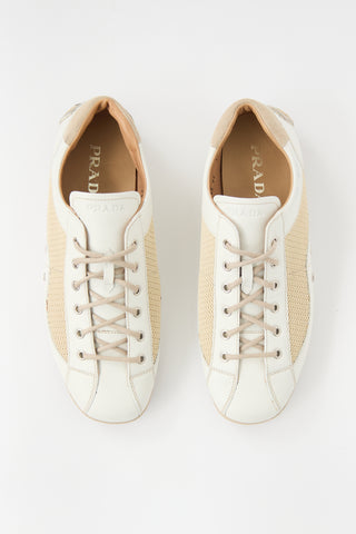Prada Leather & Mesh Sneaker