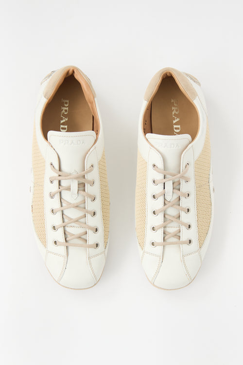 Prada Leather & Mesh Sneaker