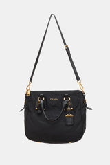 Prada Leather & Nylon Jacquard Bag