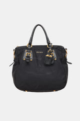 Prada Leather & Nylon Jacquard Bag
