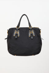 Prada Leather & Nylon Jacquard Bag