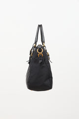 Prada Leather & Nylon Jacquard Bag