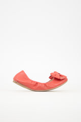 Prada Leather Bow Scrunch Flat
