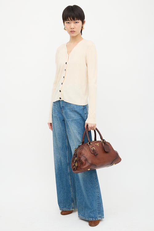 Prada Leather Bowling Bag