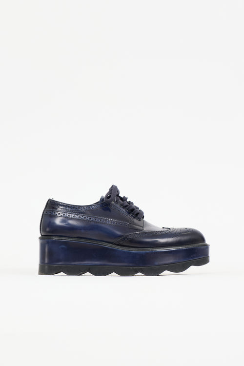 Prada Leather Brogue Platform Derby