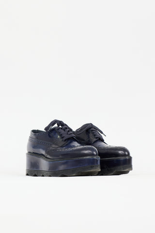 Prada Leather Brogue Platform Derby