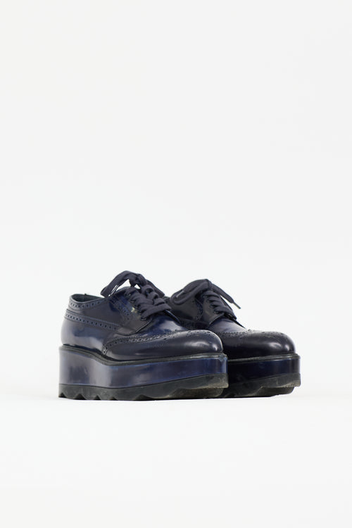 Prada Leather Brogue Platform Derby