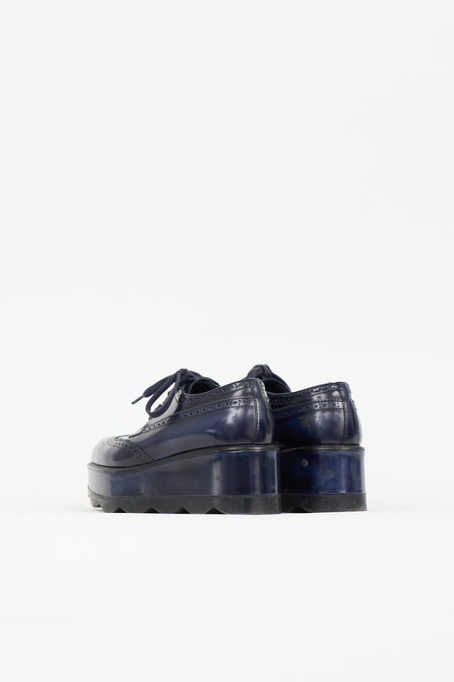 Prada Leather Brogue Platform Derby