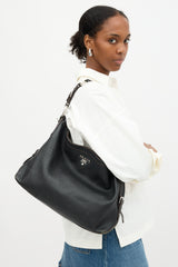 Prada Leather Buckle Shoulder Bag