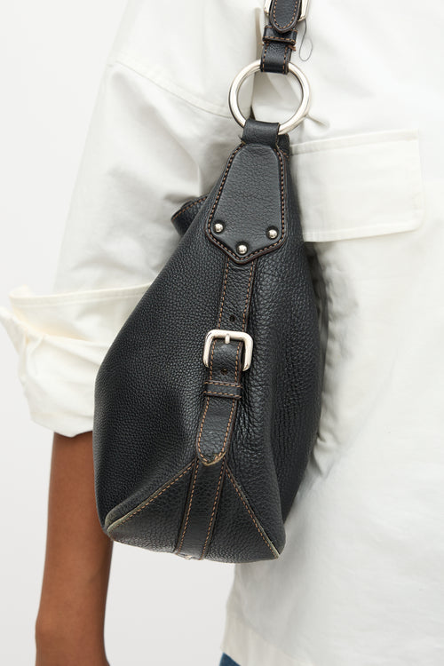 Prada Leather Buckle Shoulder Bag