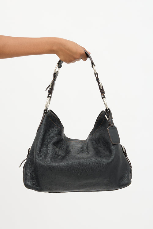 Prada Leather Buckle Shoulder Bag