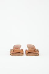Prada Leather Buckle Wedge Heel