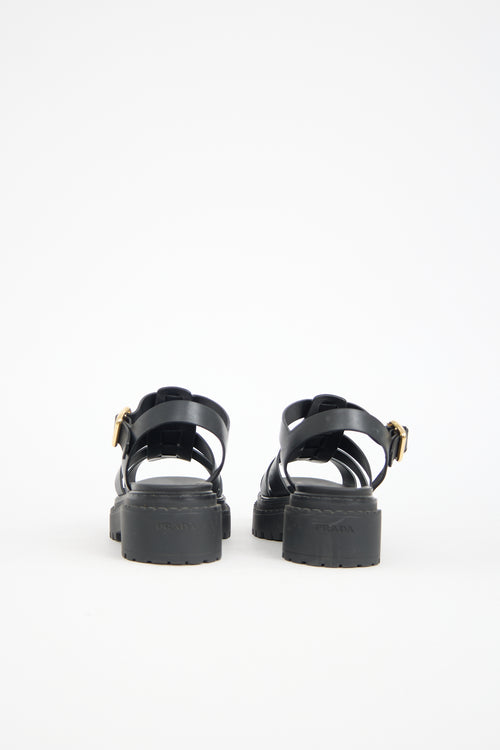 Prada Leather Caged Sandal