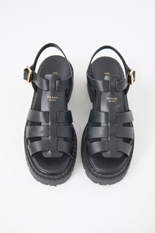 Prada Leather Caged Sandal
