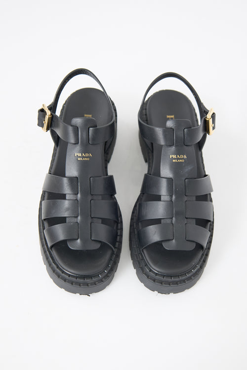 Prada Leather Caged Sandal