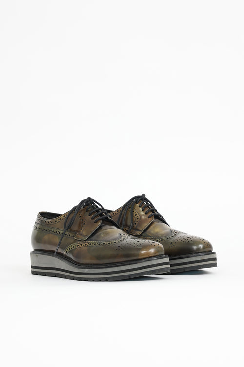 Prada Leather Camo Brogue