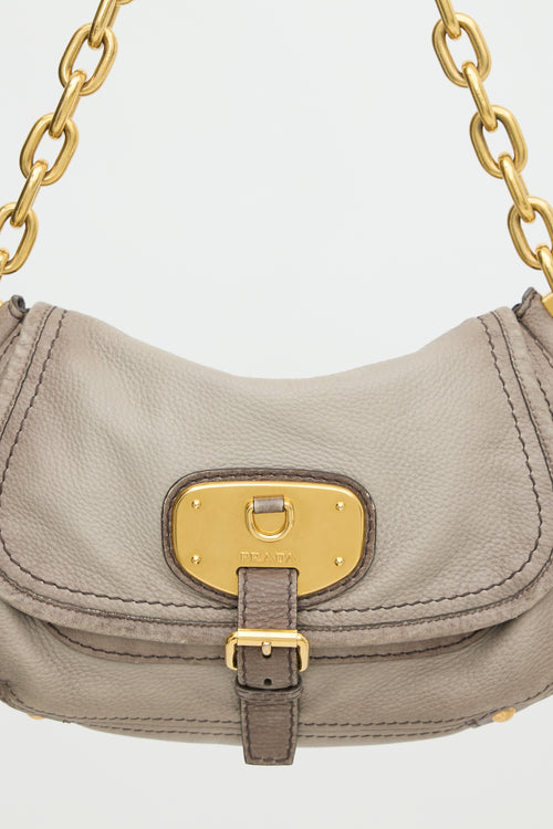 Prada Leather Chain Flap Bag